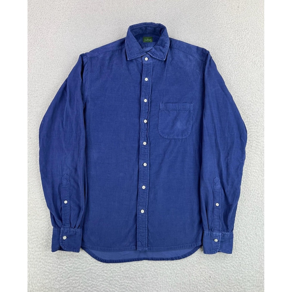 Sid Mashburn Mens Blue Corduroy Long Sleeve Button Up Shirt Small S71058
